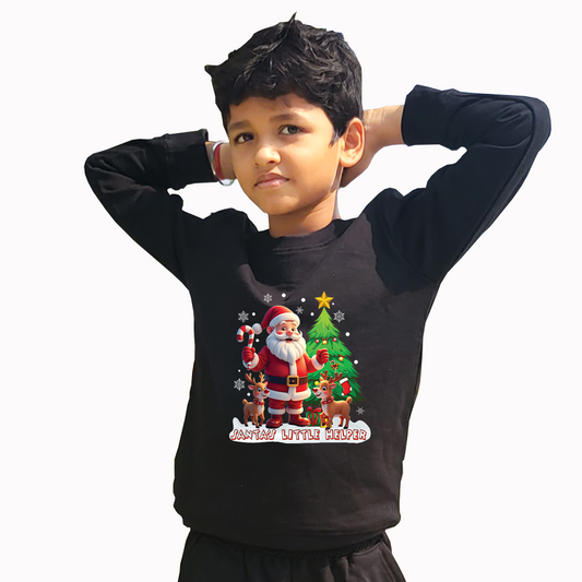 Chombooka Santa's Little Helper A Cozy Christmas Sweatshirt for Boys & Girls